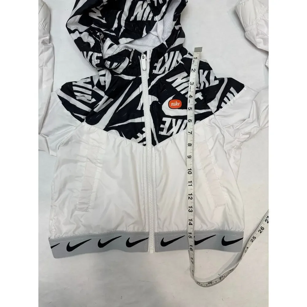 Girls 2007 Cropped Nike Windbreaker Jacket Zip-Up Hoodie Size Medium